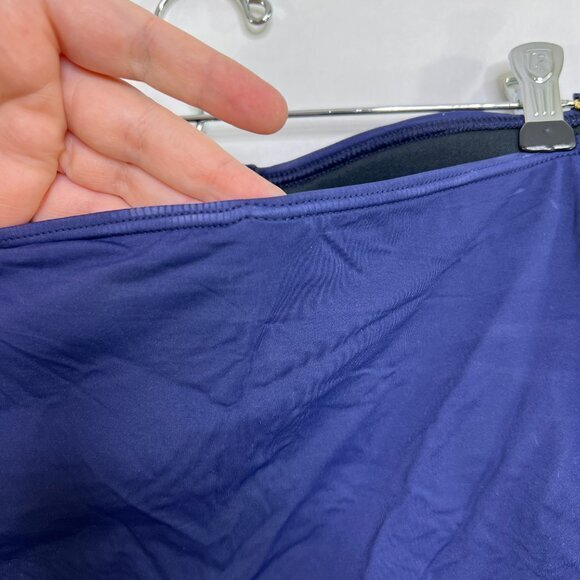 Tommy Bahama Pearl V-Front Bandini M Tankini Top Blue Ruched Halter Tie‎ - Picture 8 of 11